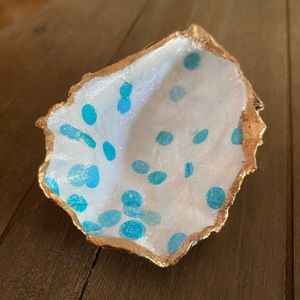 HANDMADE BLUE POKO DOT JEWELRY TRAY RING DISH